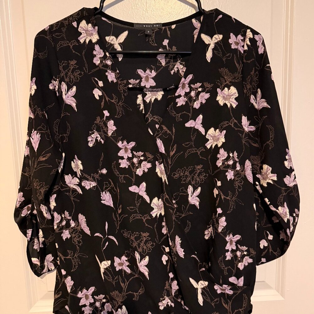 West Kei Black Floral Blouse